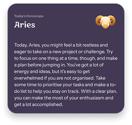 Celestia daily horoscope screen on a phone